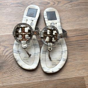 Tory Burch Miller Snake Print w/ Gold Emblem